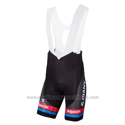 2016 Abbigliamento Ciclismo Giant Alpecin Nero e Rosso Manica Corta e Salopette